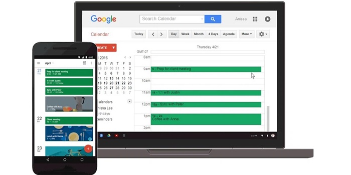 Google Calendar sử dụng được cho cả máy tính và điện thoại