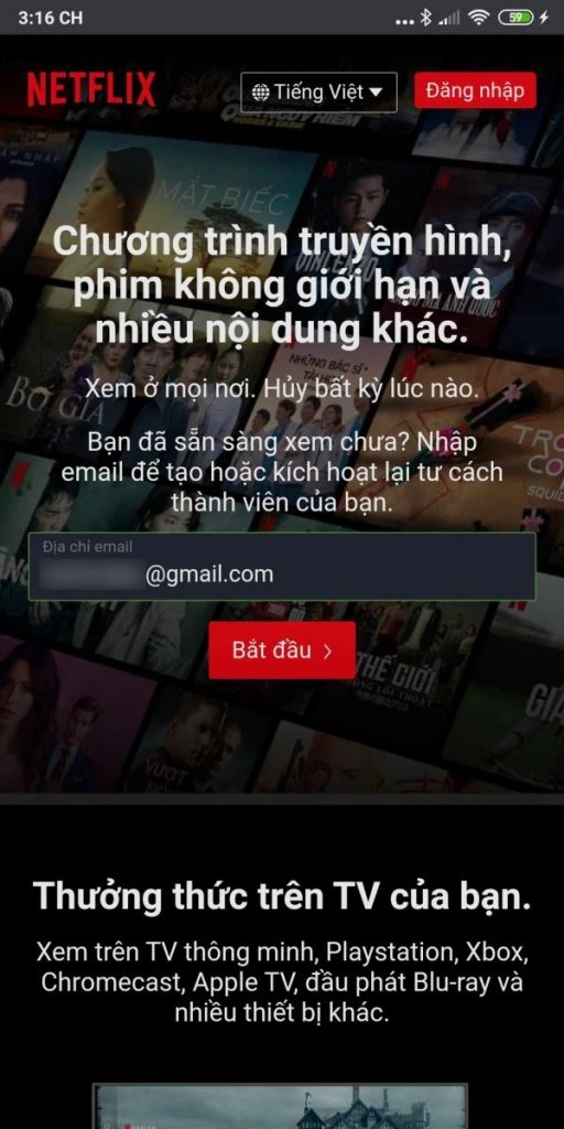 Cách đăng ký Netflix trên điện thoại 