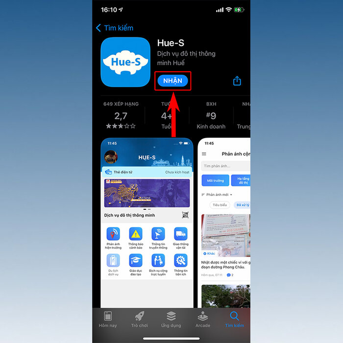 Ứng dụng Hue-S trên App Store