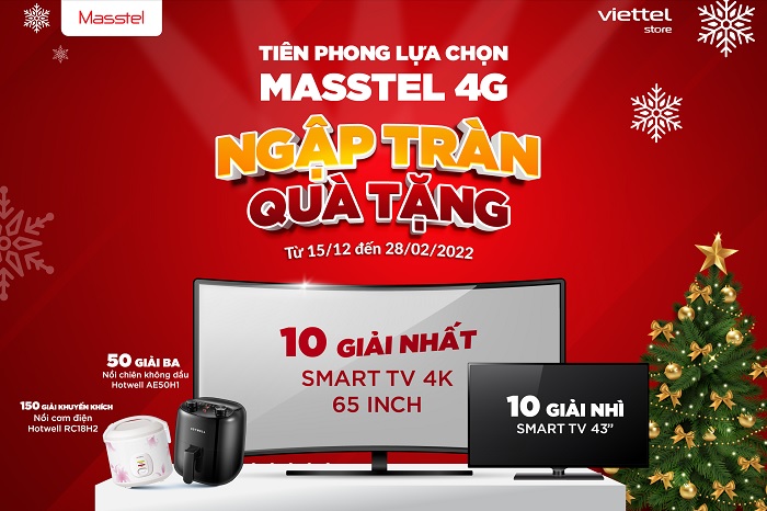 Trúng Smart Tivi 4K khi mua điện thoại Masstel 4G