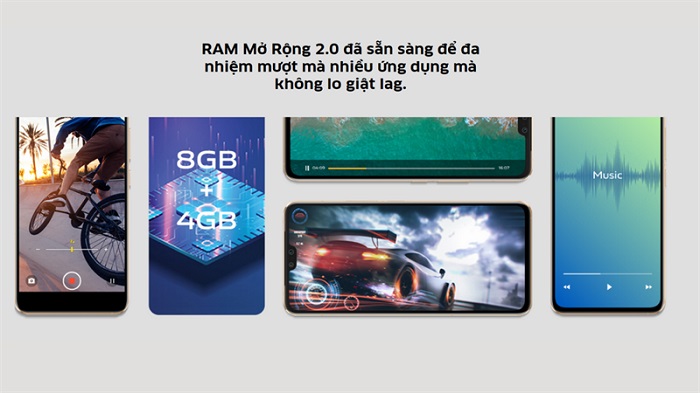 V23 5G được tích hợp công nghệ mở rộng RAM
