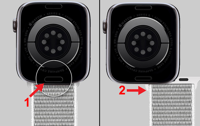 Tháo dây đeo ra khỏi mặt Apple Watch để vệ sinh sạch, dễ dàng hơn