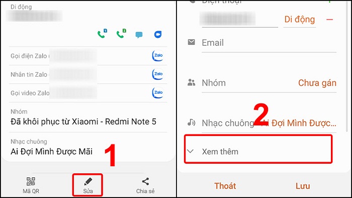 Nhấn chọn Xem thêm