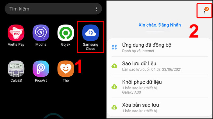 Truy cập Samsung Cloud và làm theo hướng dẫn