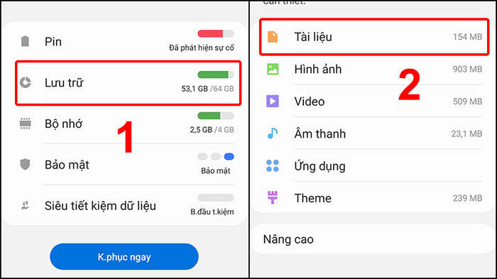 Kiểm tra các thư mục để tìm file cần xóa