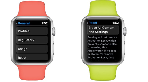 Reset đồng hồ Apple Watch trong phần Cài đặt 