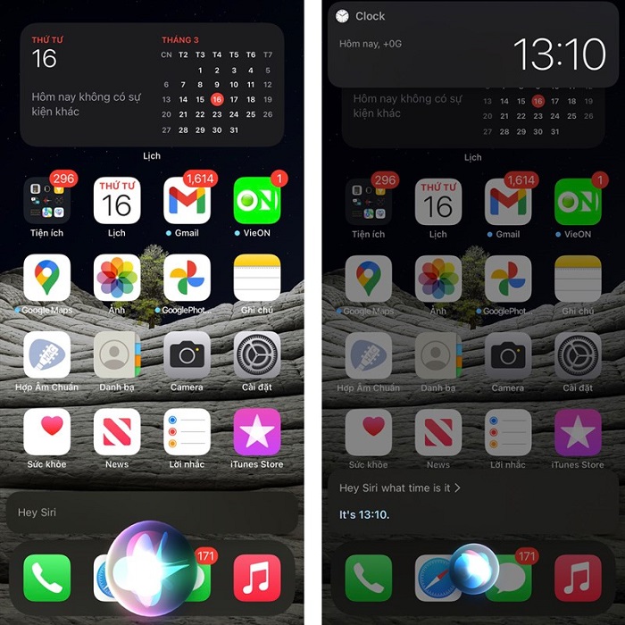 Hỏi Siri ngày giờ khi ngoại tuyến