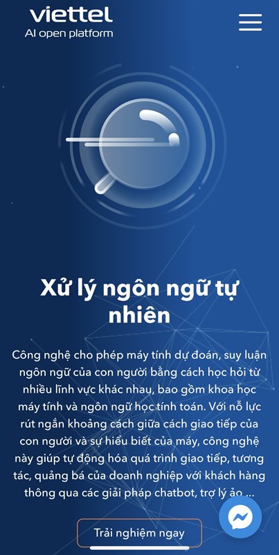 Bạn truy cập vào trang web của Viettel AI