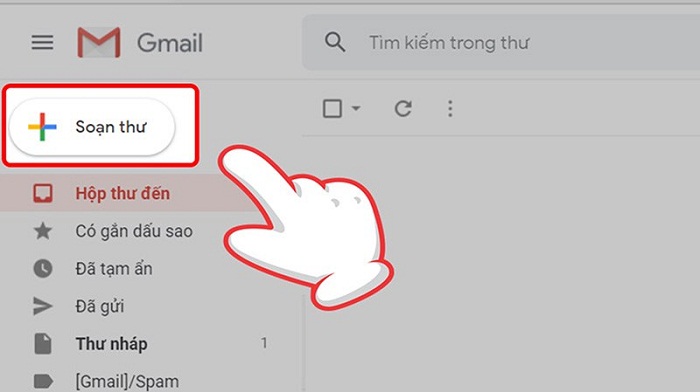 Mở ứng dụng Gmail trên máy tính và chọn Soạn thư