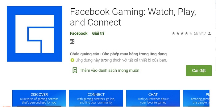 Facebook Gaming hiện chỉ được cung cấp trên nền tảng Android