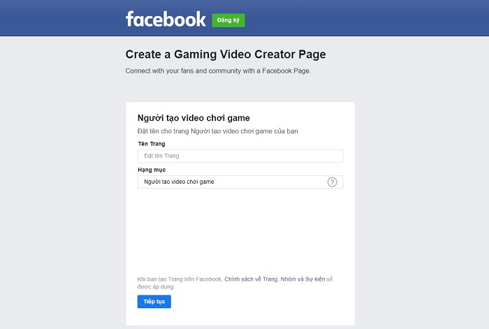 Bạn cần có tài khoản Facebook để đăng ký tham gia Facebook Gaming