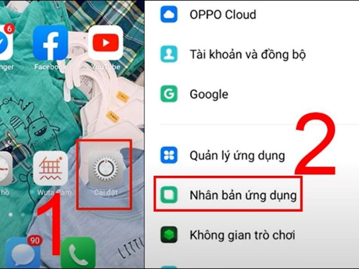 Nhân bản ứng dụng trên điện thoại OPPO