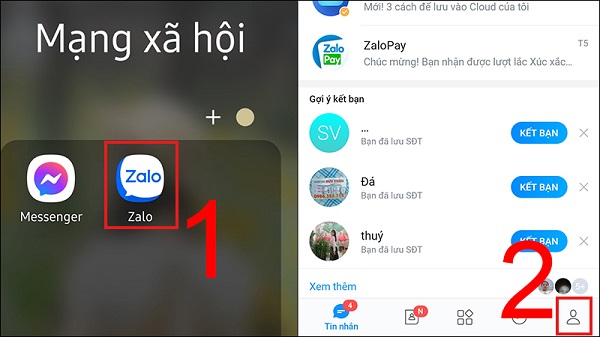 Mở ứng dụng Zalo trên điện thoại