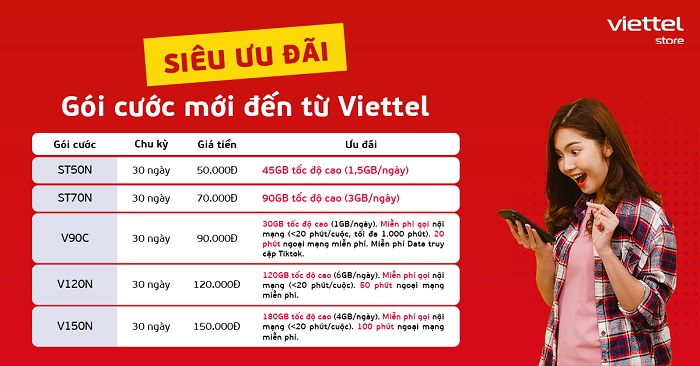 Các gói cước Viettel mới siêu ưu đãi tại Viettel Store