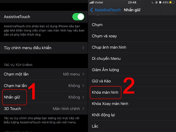 Nút tắt màn hình iPhone