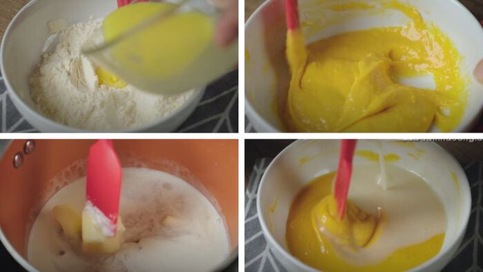 Đun phần nhân custard