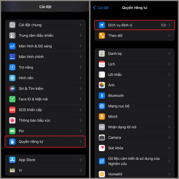 Tắt tính năng định vị trên điện thoai iphone