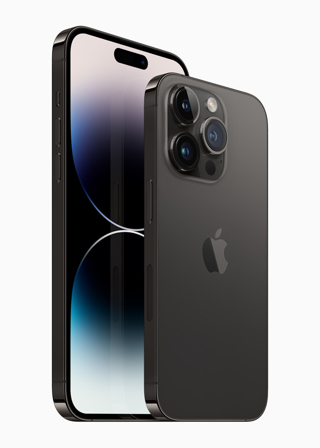 Màu đen không gian trên iPhone 14 Pro và iPhone 14 Pro Max nhạt hơn 2 mẫu cơ bản, tựa như màu xám đen 
