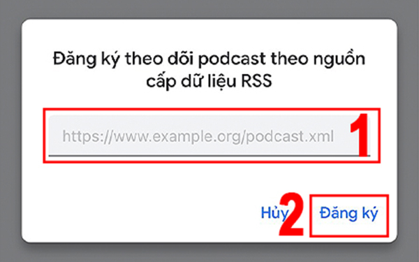 Nhập đường link URL của nguồn cấp dữ liệu