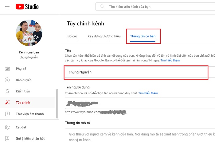 Bạn muốn tạo sự mới mẻ cho kênh Youtube của mình? Thay đổi tên kênh là một lựa chọn tuyệt vời để thu hút thêm đối tượng khán giả mới. Hãy xem hướng dẫn chi tiết trên hình ảnh để thực hiện thao tác này một cách dễ dàng nhé.