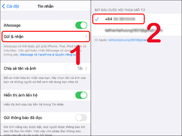 2 điện thoại dùng chung icloud