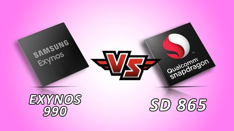 so sánh chip exynos 990 và snapdragon 865