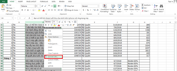 xuống dòng trong excel