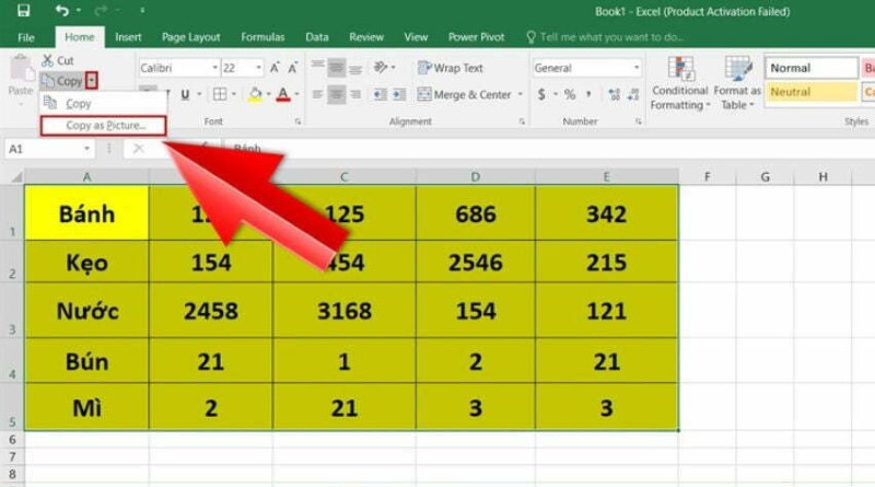 Cách trích xuất nội dung Excel thành dạng hình ảnh