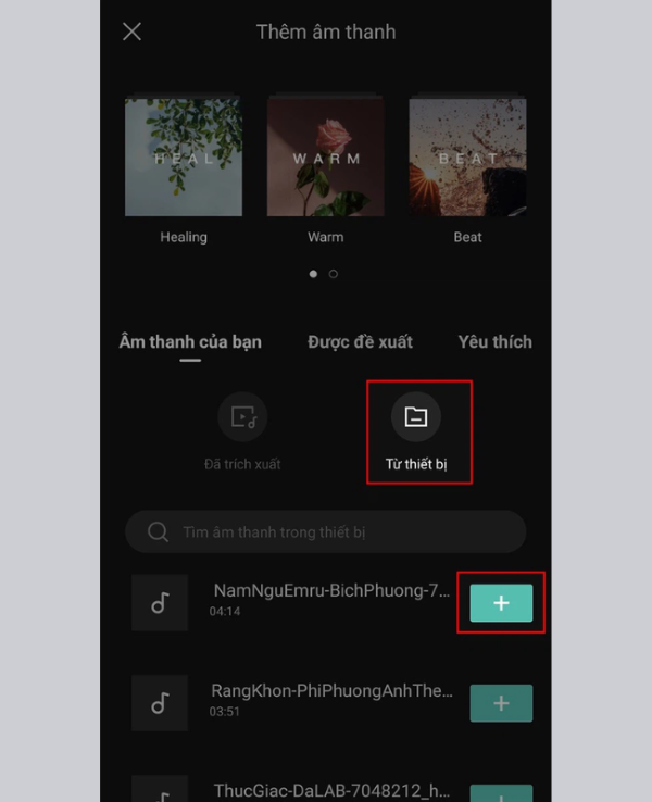 cách thêm nhạc vào capcut