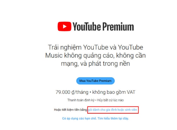 đăng ký youtube premium ở việt nam