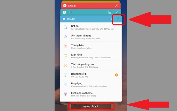 Cách tắt ứng dụng chạy ngầm trên Samsung