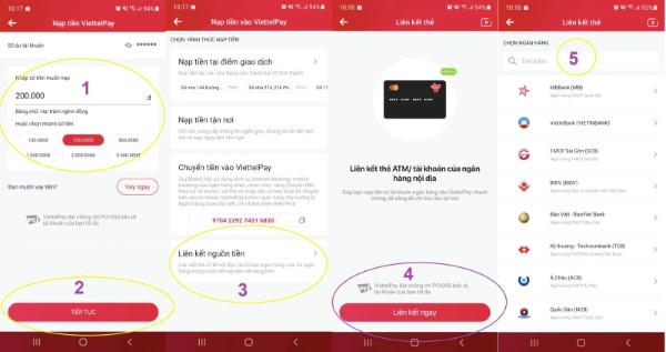 cách rút tiền từ sim điện thoại về ViettePay