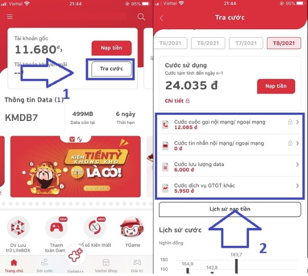 kiểm tra những cty đang được dùng viettel