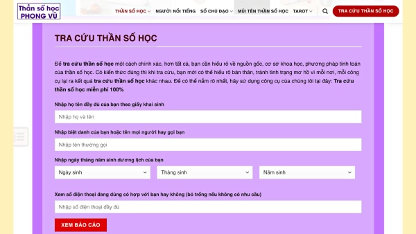 Top 8 Trang Web Tra Cứu Thần Số Học Online Miễn Phí Chính Xác