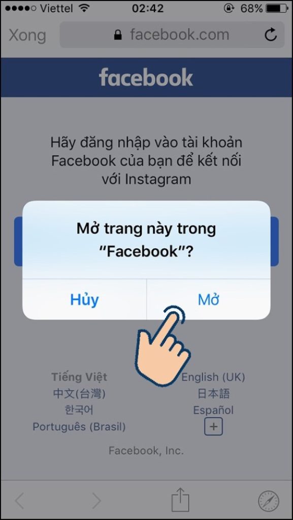 Cách liên kết Instagram với Facebook