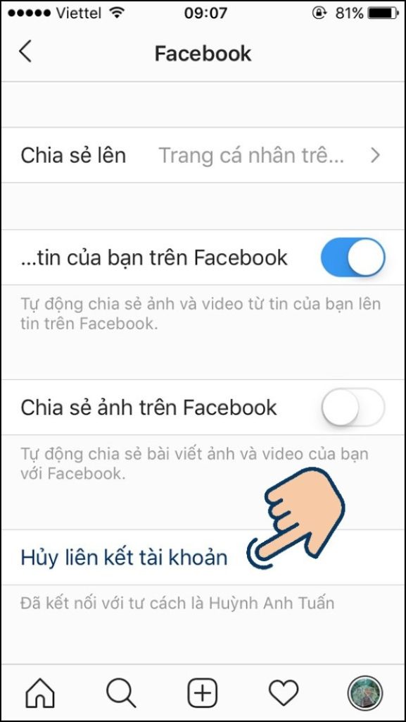 Cách liên kết Instagram với Facebook