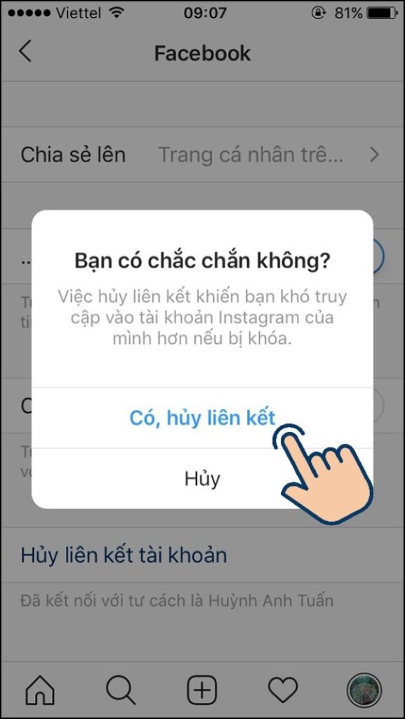 Cách liên kết Instagram với Facebook