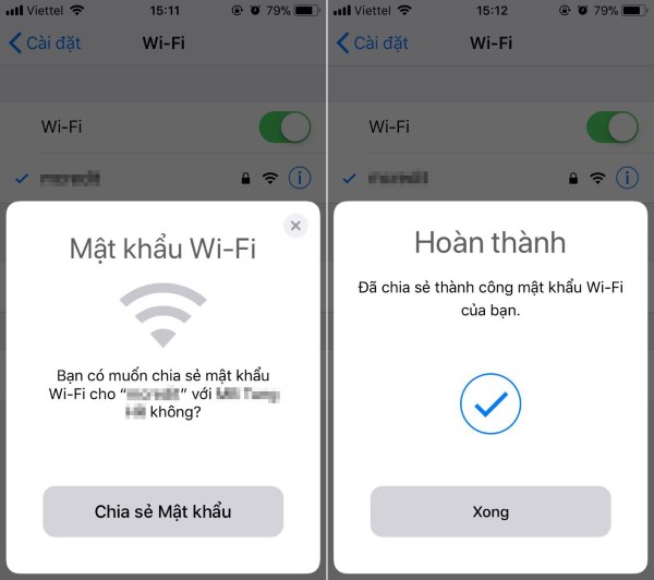 Chia sẻ wifi trên iPhone