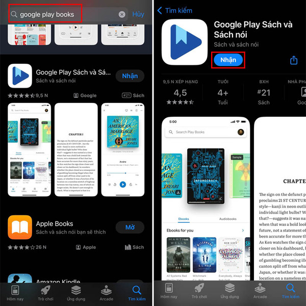 app đọc sách trên iphone