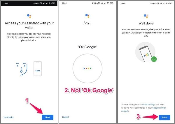 Nói “Ok Google” và “Hey Google” theo yêu cầu