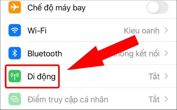 không bật được điểm truy cập cá nhân trên iphone