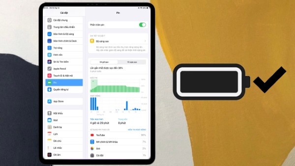 Cách kiểm tra pin ipad