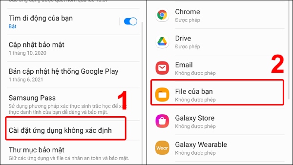 Lỗi ứng dụng chưa được cài đặt