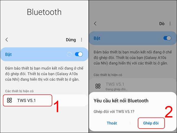 Cách kết nối tai nghe bluetooth với điện thoại samsung