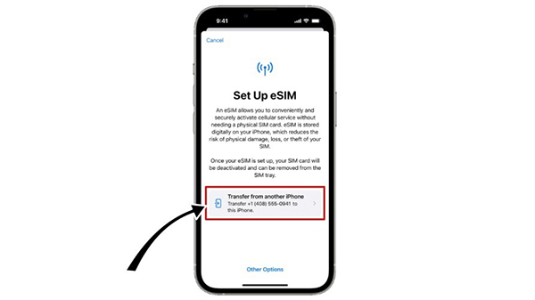 Bước 2 cho thao tác chuyển eSIM/SIM từ iPhone cũ sang iPhone 15  