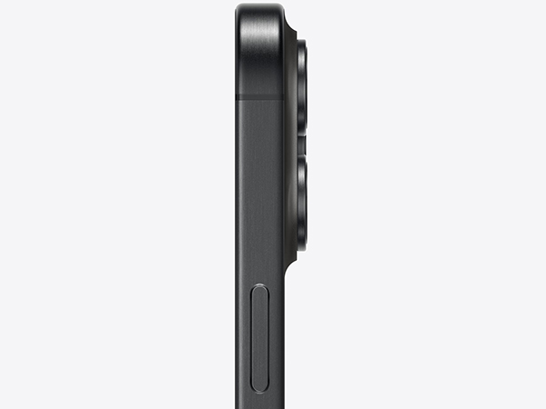 Đường viền iPhone 15 Pro Titan Đen (Black Titanium) bo góc mềm mại 