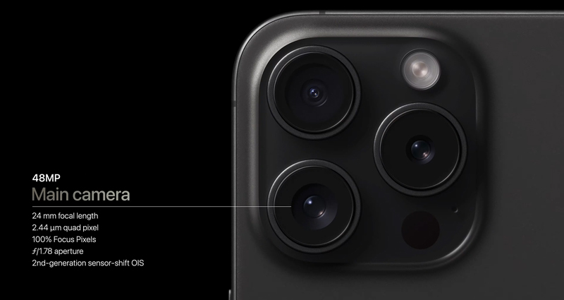Thông số camera chính trên iPhone 15 Pro