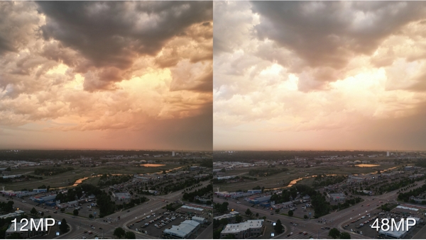Camera 48MP mô tả chân thực sắc đen trên bầu trời trước cơn mưa