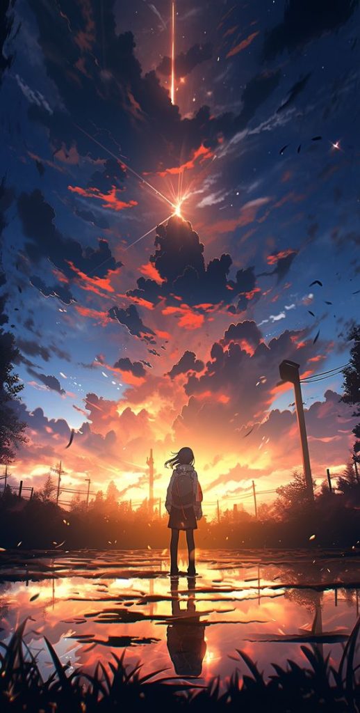 Hình nền phim phim hoạt hình anime Lúc hero phái đẹp đang được quan sát về phía chân trời
