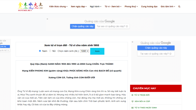 Top 8 Website xem tử vi online miễn phí chuẩn xác hiện nay